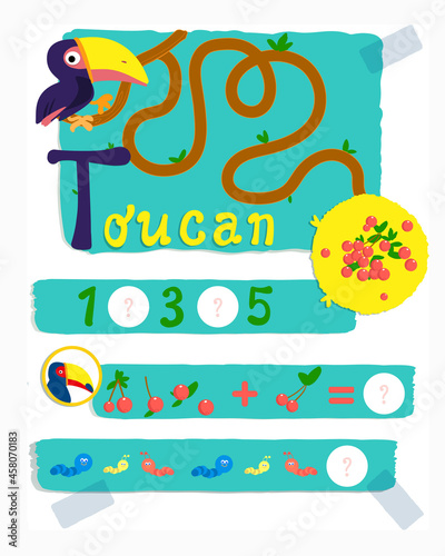 For children educational pictures school and kindergarten, completing assignments