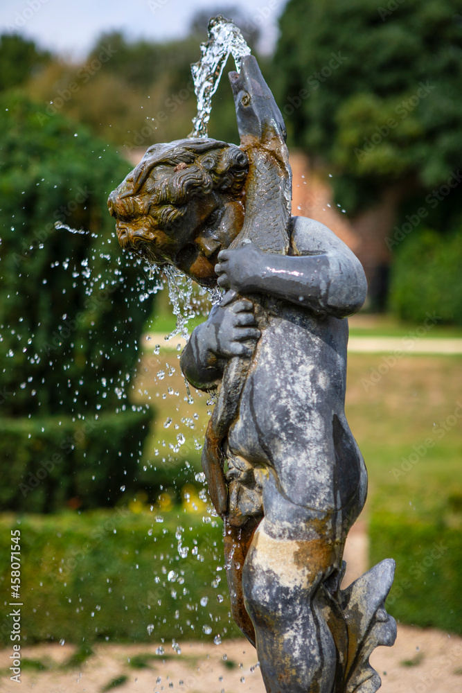 Fountain at Bridge End Garden in Saffron Walden, Essex