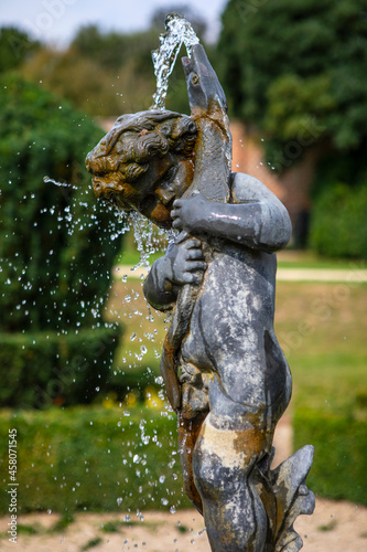 Fountain at Bridge End Garden in Saffron Walden, Essex