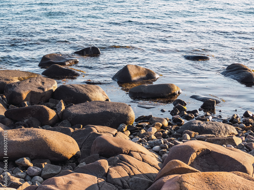 Fototapeta premium Large stone boulders on the seashore