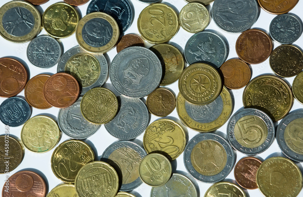Many Coins from different countries of the world. Many Coins from different countries of the world.