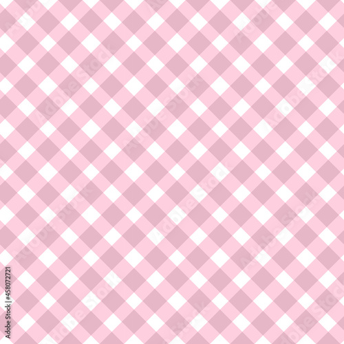 Gingham seamless diagonal pattern on white background.