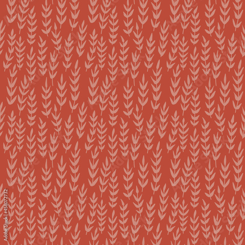 Watercolor seamless autumn pattern with fall leaves on white background.