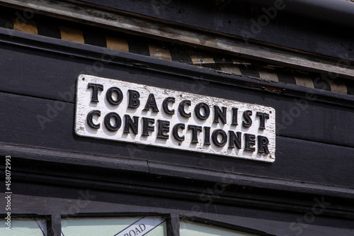 Vintage Tobacconist Sign in Thaxted, Essex