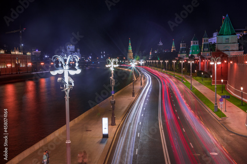 Traffic at night. Moscow.