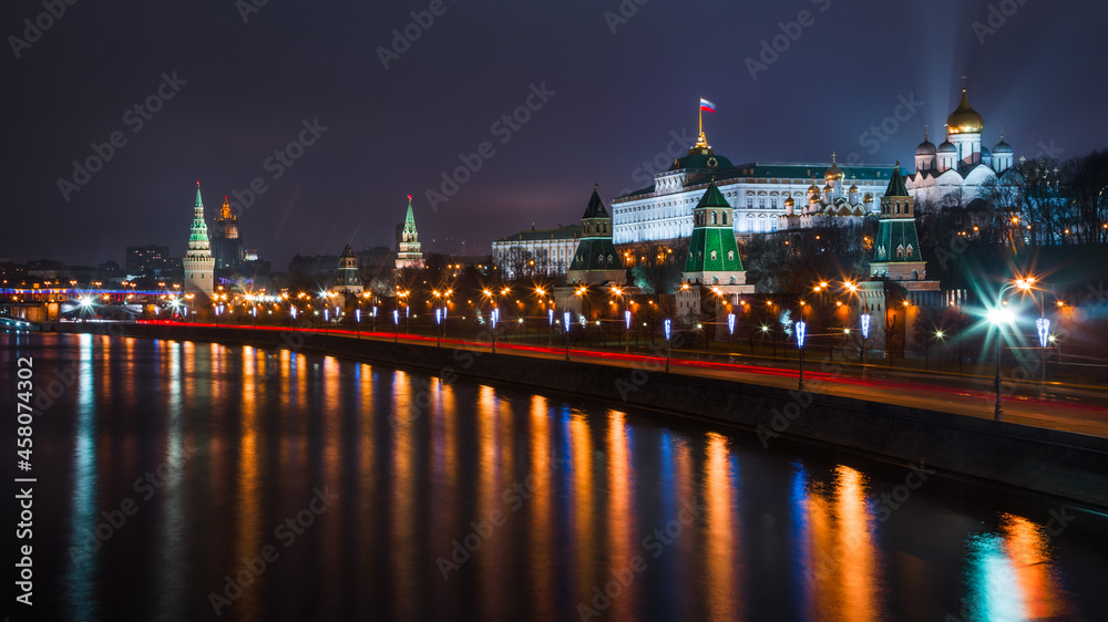 Obraz premium City at night. Moscow.