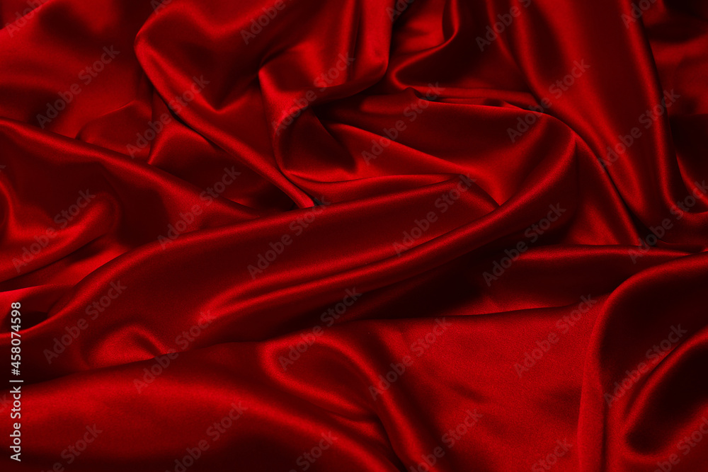 Obraz premium Rich and luxury red silk fabric texture background.