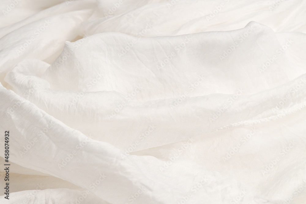 Obraz premium Soft smooth white silk fabric background. Fabric texture.
