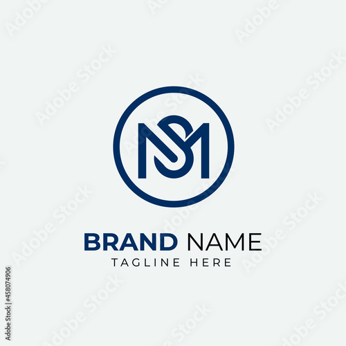 SM Logo Design Template Vector Graphic Branding Element.