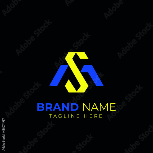 SM Logo Design Template Vector Graphic Branding Element.