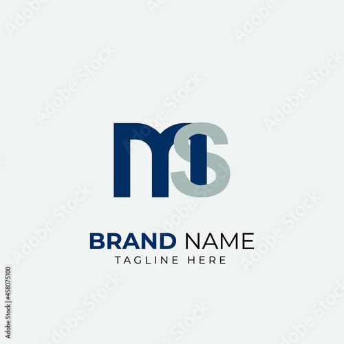 SM Logo Design Template Vector Graphic Branding Element.