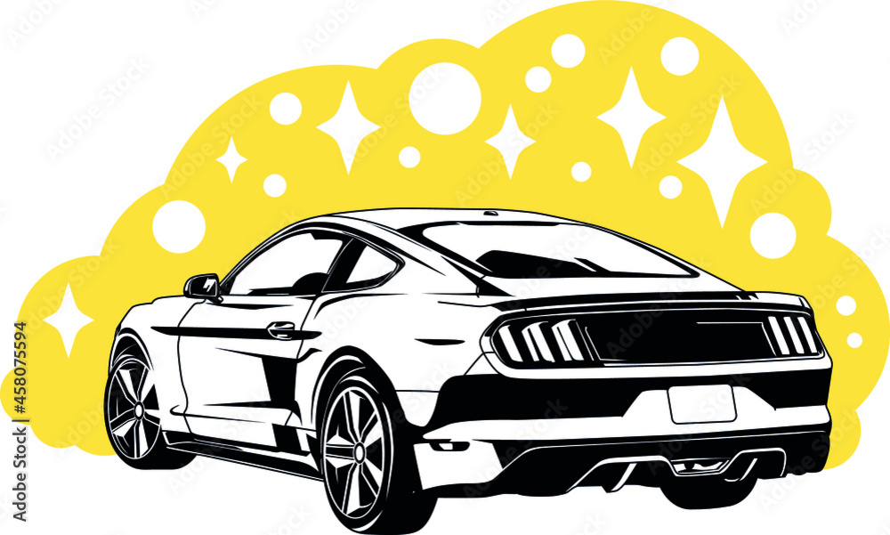 Vector layout a muscle car - obrazy, fototapety, plakaty 