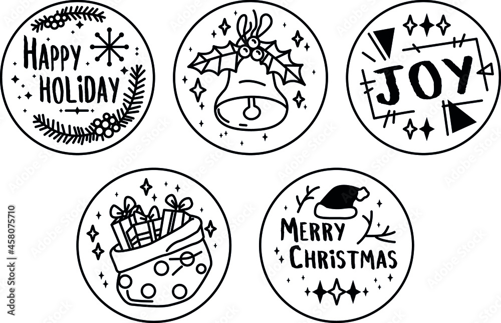 Fototapeta premium Christmas icons set. Vector illustrations. 