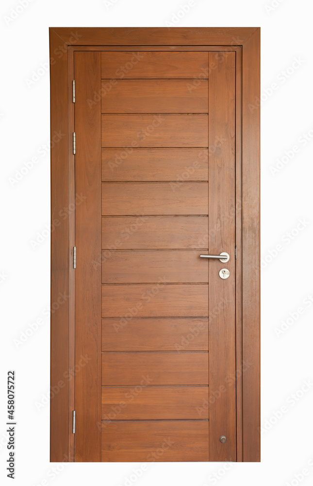 Wooden door isolated on white background; Wooden door isolated on white background;