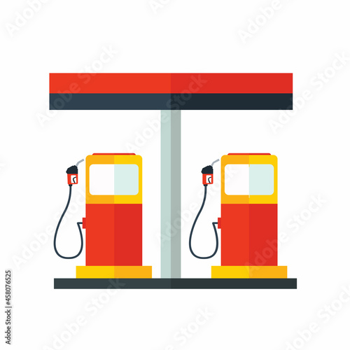 gas pump oil station building vector design