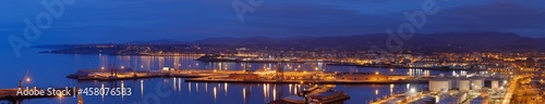 Panoramic view of the port of Musel with the city of Gijón behind © Baquez Photography