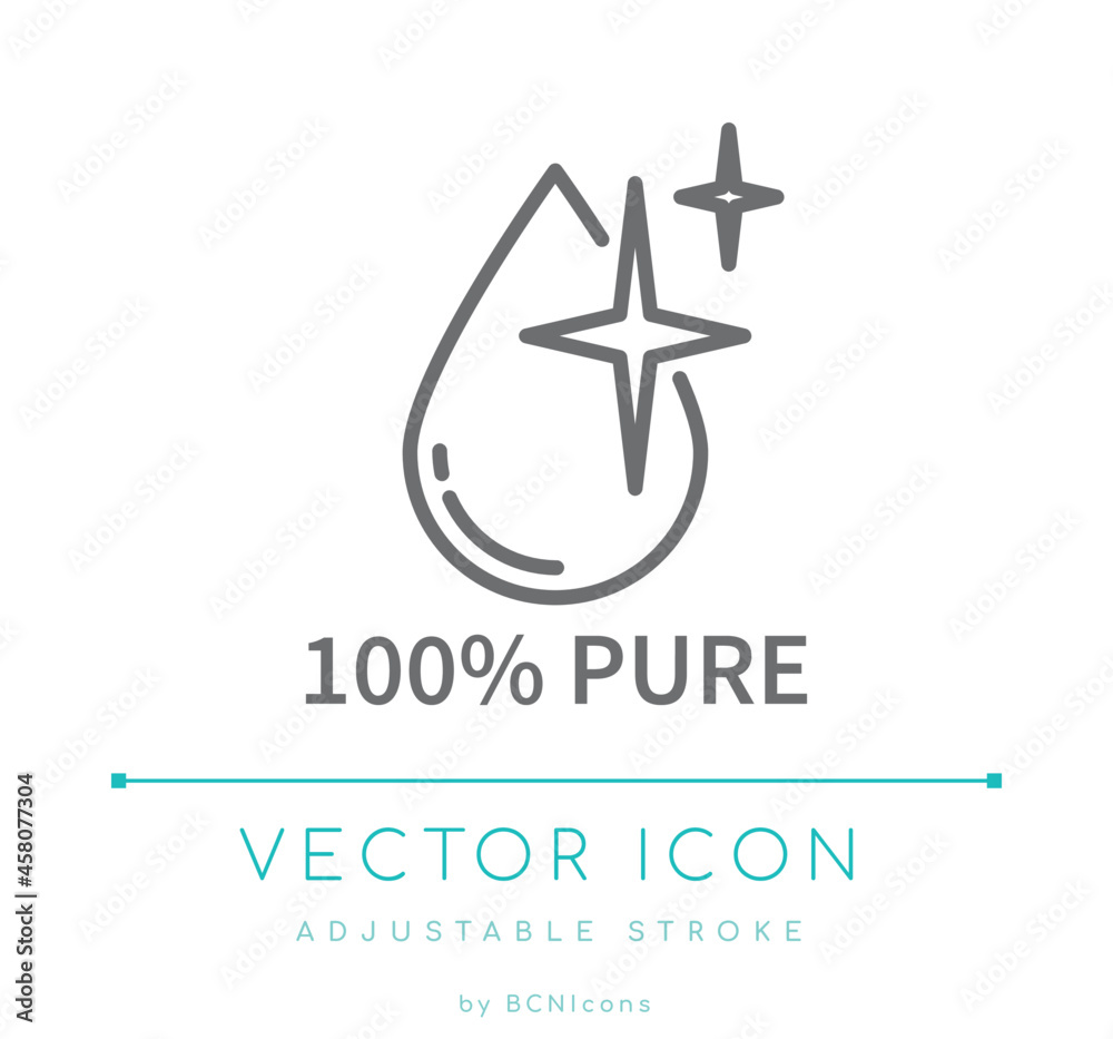 100% Pure Cosmetic Product Line Icon Symbol. 100% Pure Cosmetic Product Line Icon Symbol.