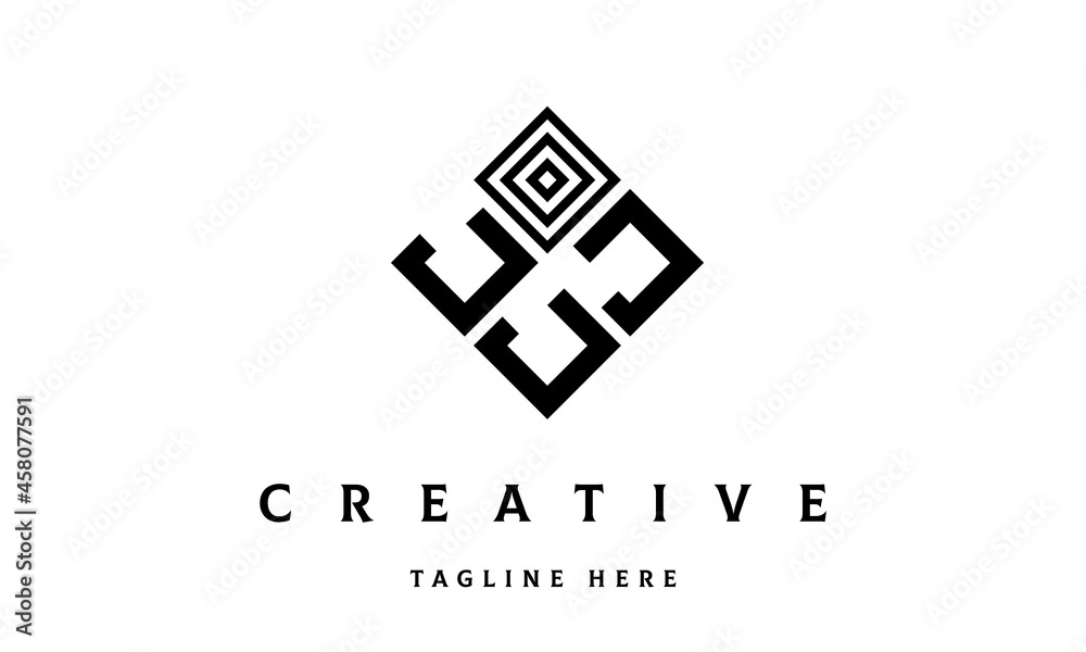 Obraz premium JJJ square three latter logo vector