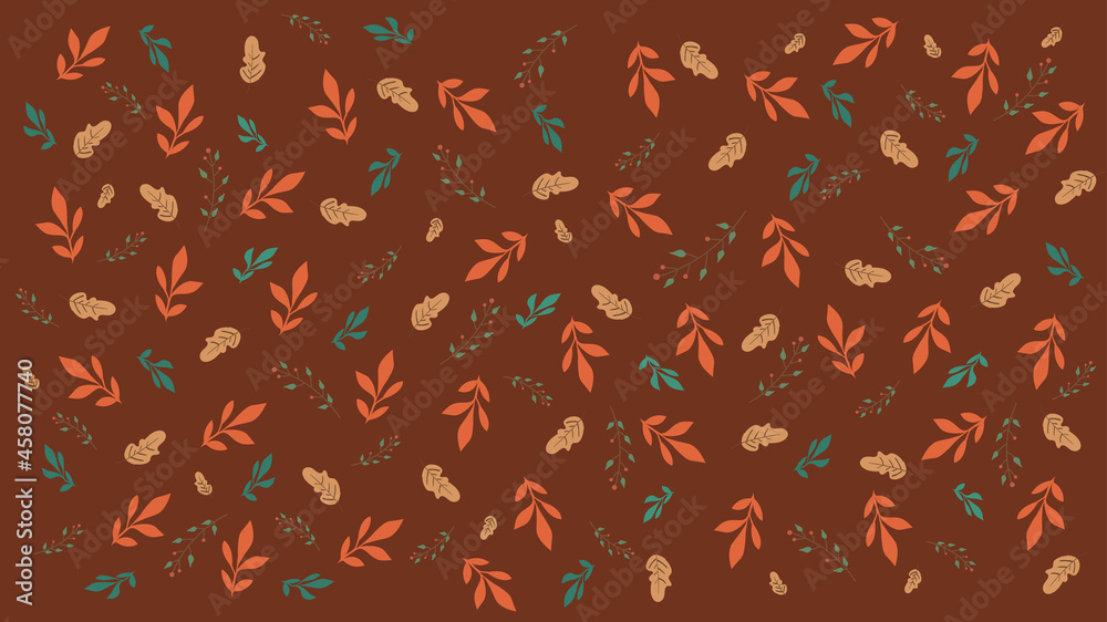 beautiful brown autumn leaf pattern