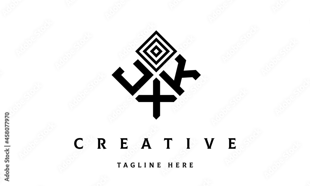 Obraz premium JKX square three latter logo vector