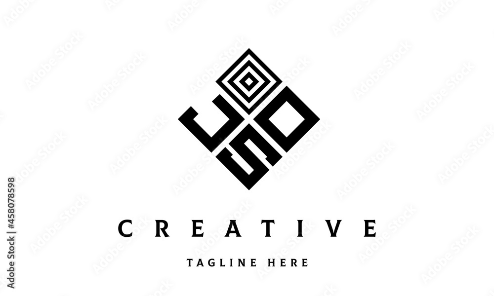 JOS square three latter logo vector
