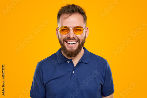 Happy bearded man in sunglasses © kegfire