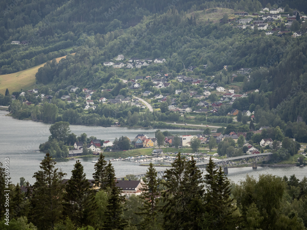 View directly on the city of Lillehammer in Norway
