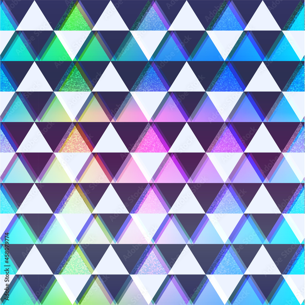Bright triangles pattern with grunge effect.