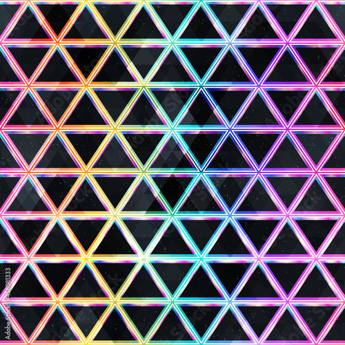 Neon triangle seamless pattern.