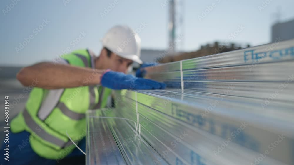 Manufacture metal cargo outdoors in sunlight with blurred Middle Eastern man touching freight examining quality. Adult male worker at warehouse storage outdoors in sunshine. Slow motion Manufacture metal cargo outdoors in sunlight with blurred Middle Eastern man touching freight examining quality. Adult male worker at warehouse storage outdoors in sunshine. Slow motion