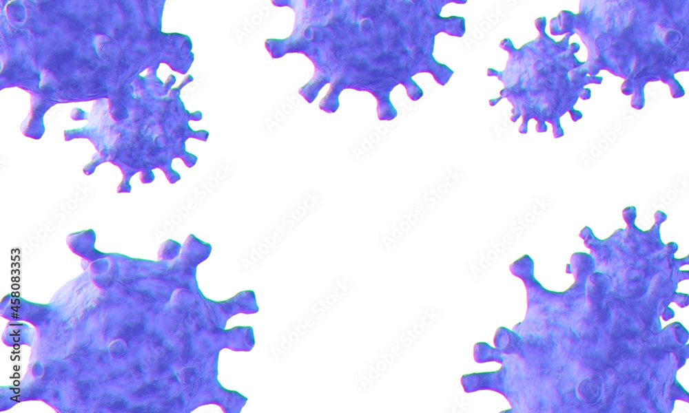 Floating viruses on isolated background, space for text, 3d illustration Floating viruses on isolated background, space for text, 3d illustration