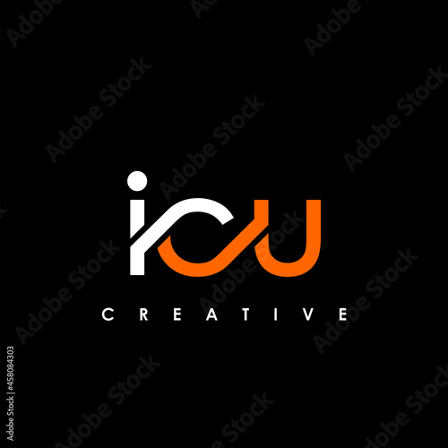 ICU Letter Initial Logo Design Template Vector Illustration