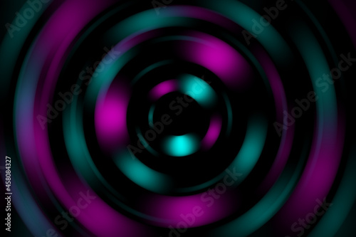 Illustration of abstract background in three dimensions of various colors black background