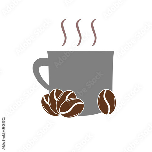 cup of coffee with beans