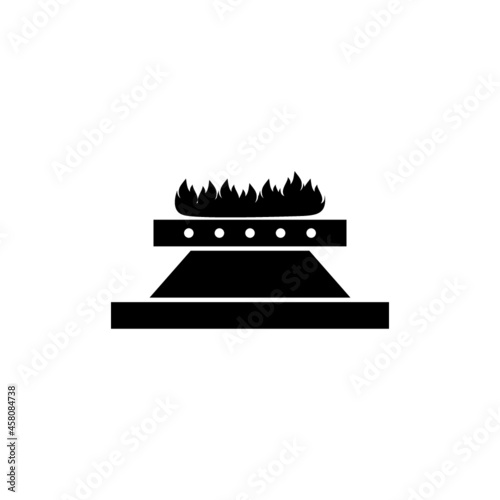 Kitchen gas stove flat icon isolated on white background
