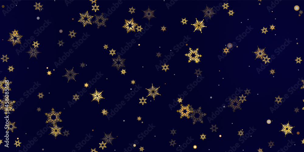 Gold Falling Snowflakes seamless pattern. Gold Falling Snowflakes seamless pattern.