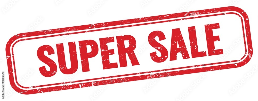 SUPER SALE text on red grungy stamp.