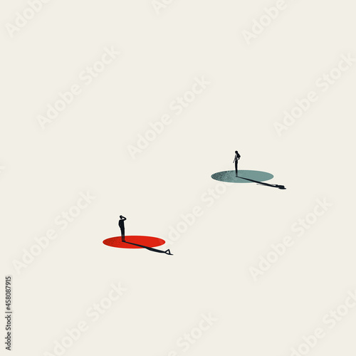 Business communication, gender difference vector concept. Symbol of teamwork, cooperation. Minimal illustration.