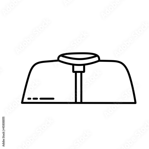 Catholic priest. Symbol of religion and church. Black Church clothes. Shirt with a collar.