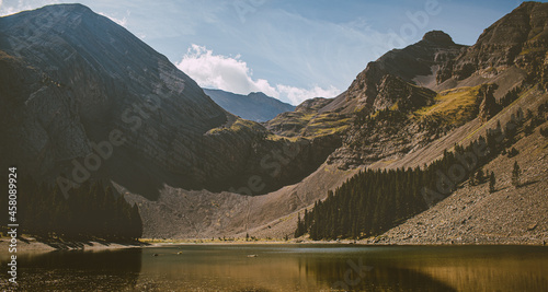 landscape with lake and mountains