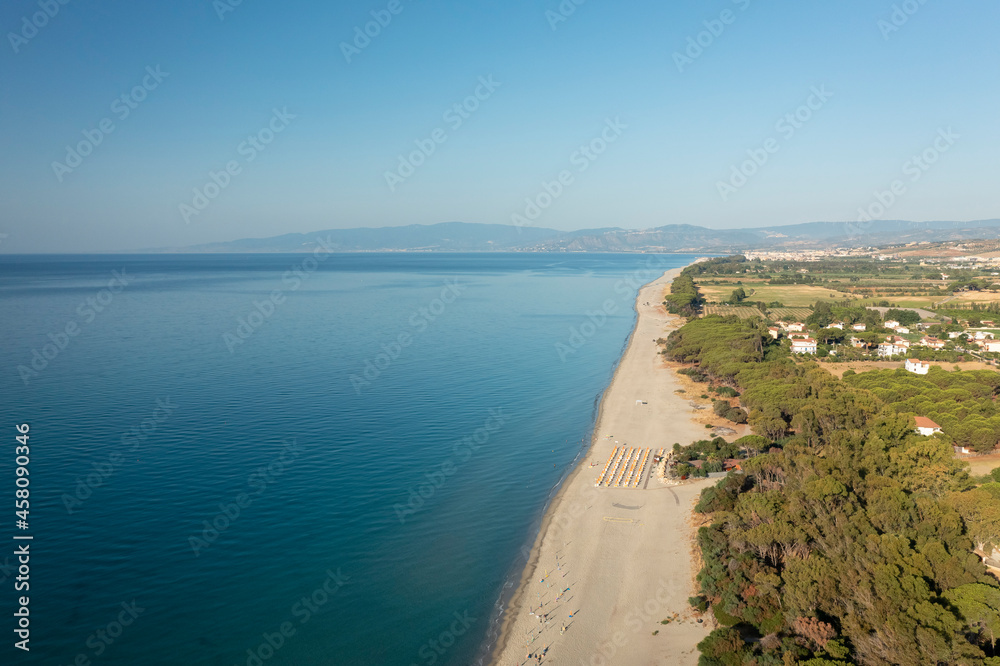 Nice aerial view of the Calabria coastline and blue see