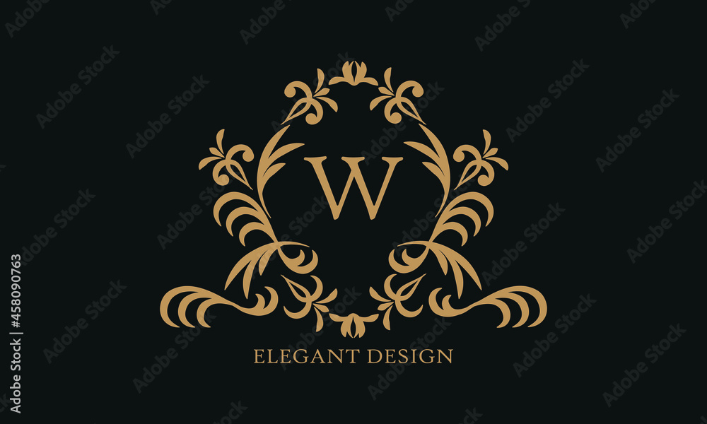 Design of an elegant company sign, monogram template with the letter W. Logo for cafe, bar, restaurant, invitation, wedding. Design of an elegant company sign, monogram template with the letter W. Logo for cafe, bar, restaurant, invitation, wedding.