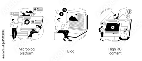 Social media marketing abstract concept vector illustrations.