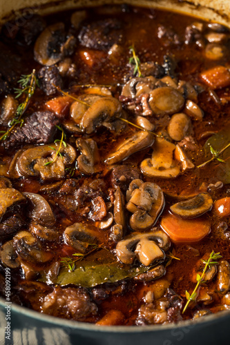 Fototapeta Naklejka Na Ścianę i Meble -  Homemade French Beef Bourguignon Stew