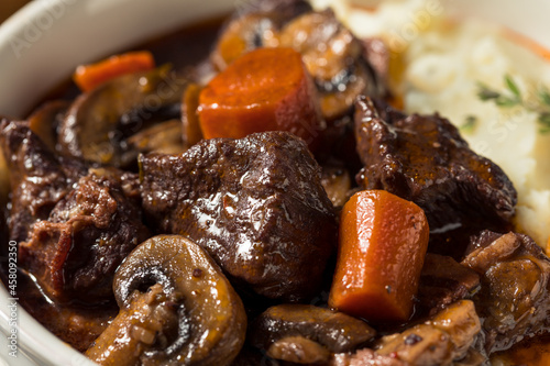 Homemade French Beef Bourguignon Stew