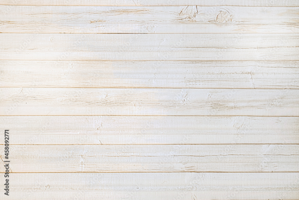 Obraz premium The texture of the wooden white with beige paint surface , soft focus. Abstract background 