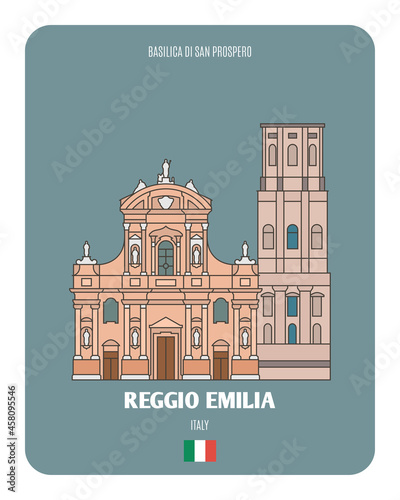 Basilica Di San Prospero in Reggio Emilia, Italy. Architectural symbols of European cities #458095546