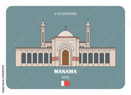 Al Fateh Grand Mosque in Manama, Bahrain. Architectural symbols of European cities