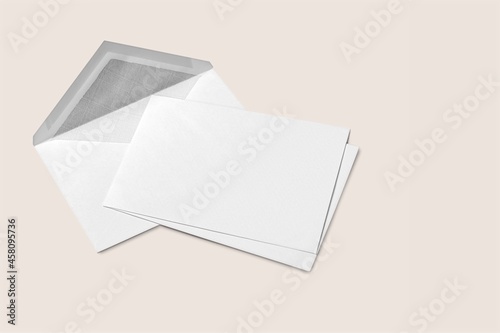 Photography Mockup or White Card in colored envelope on the desk © BillionPhotos.com