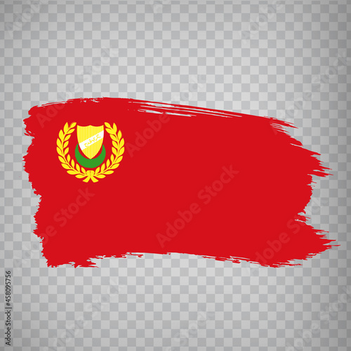 Flag Kedah brush strokes. Flag  Kedah on transparent background for your web site design, app, UI. Malaysia. EPS10. photo